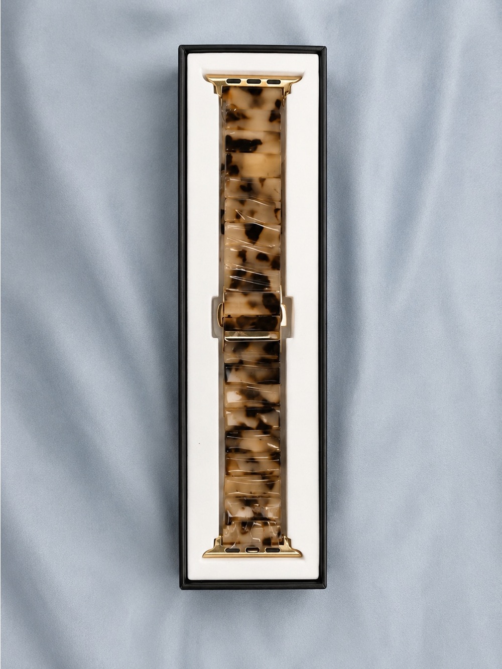 Tortoiseshell Resin Watch Band with Gold Hardware - Women's Accessory